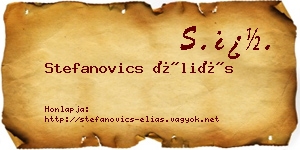Stefanovics Éliás névjegykártya